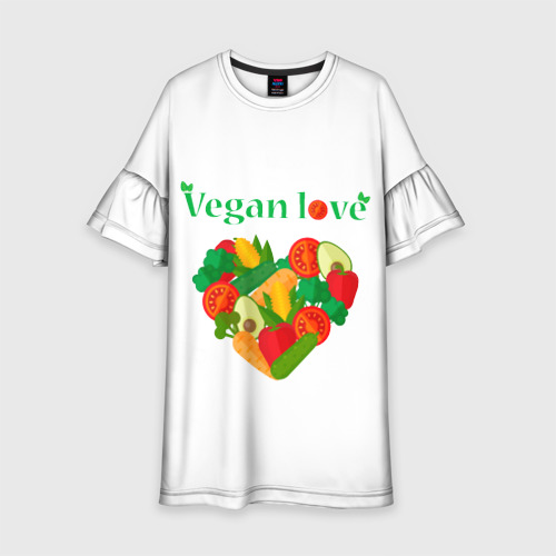 Детское платье 3D Vegan love, цвет 3D печать