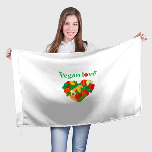 Флаг 3D Vegan love