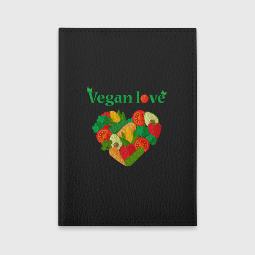 Обложка для автодокументов Vegan love, цвет черный