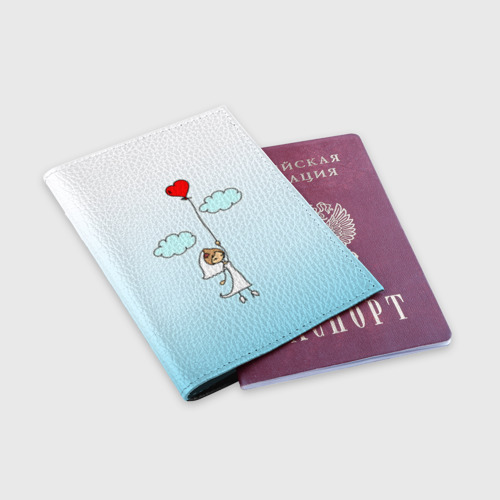 Обложка для паспорта матовая кожа Невеста на шарике - фото 3