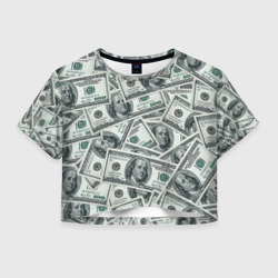 Женская футболка Crop-top 3D Банкноты