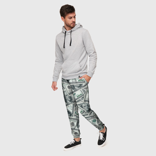 Мужские брюки 3D Банкноты, цвет 3D печать - фото 3