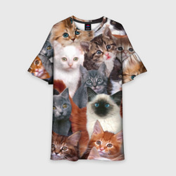 Детское платье 3D Котики