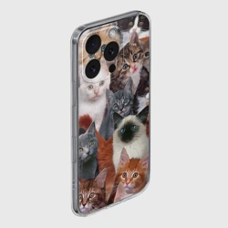 Чехол для iPhone 16 Pro Max силиконовый с защитой камеры Котики - фото 2