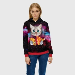 Женская толстовка 3D Кот с едой - фото 2