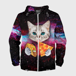 Мужская ветровка 3D Кот с едой