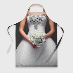 Невеста с букетом – Фартук 3D с принтом купить