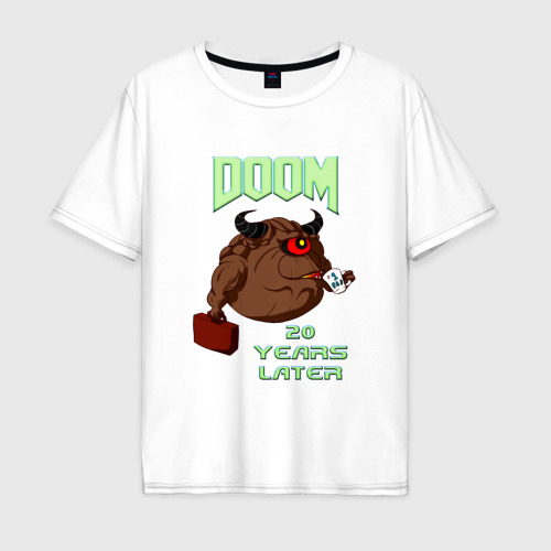 Мужская футболка хлопок Oversize с принтом Doom 20 лет спустя, вид спереди #2