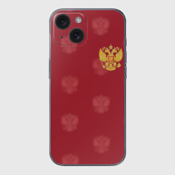Чехол для iPhone 15 силиконовый с защитой камеры Сборная России по футболу