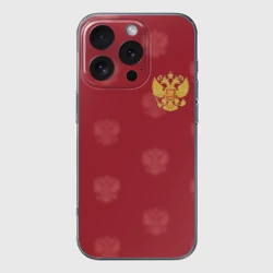 Чехол для iPhone 16 Pro Max силиконовый с защитой камеры Сборная России по футболу