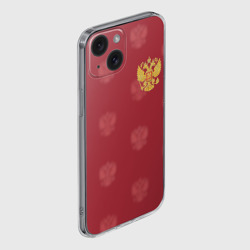 Чехол для iPhone 15 силиконовый с защитой камеры Сборная России по футболу - фото 2