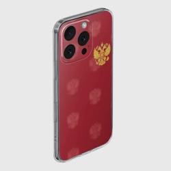 Чехол для iPhone 16 Pro Max силиконовый с защитой камеры Сборная России по футболу - фото 2