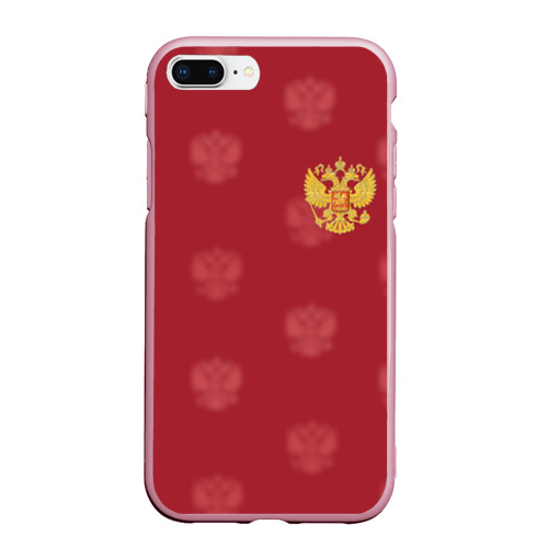 Чехол для iPhone 7Plus/8 Plus матовый Сборная России по футболу, цвет розовый