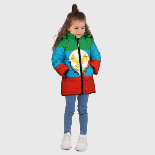 Зимняя куртка для девочек 3D Дагестан, цвет красный - фото 5