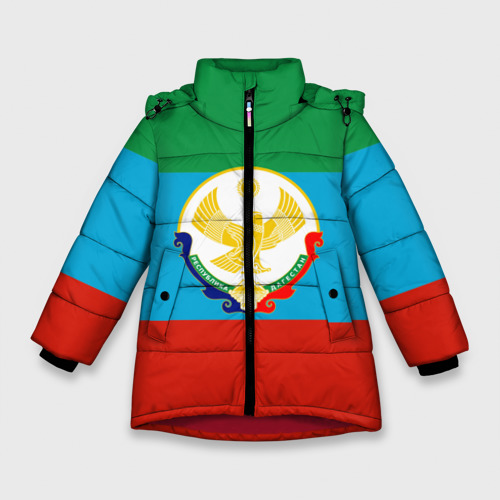 Зимняя куртка для девочек 3D Дагестан, цвет красный