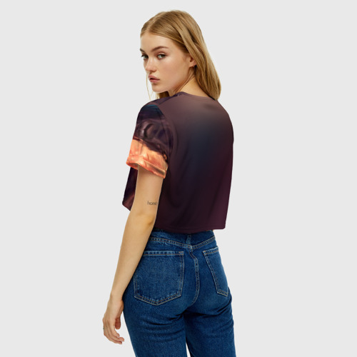 Женская футболка Crop-top 3D Eyes, цвет 3D печать - фото 5