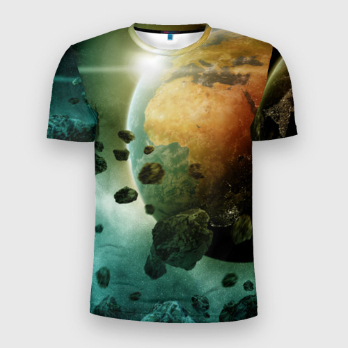 Мужская футболка 3D Slim Метеориты, цвет 3D печать