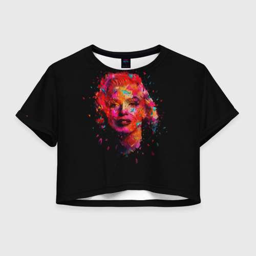 Женская футболка Crop-top 3D Marilyn Monroe Art