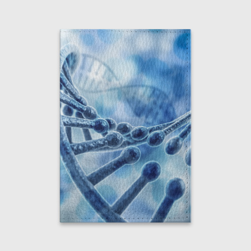 Обложка для паспорта матовая кожа Молекула ДНК, цвет черный
