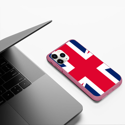 Чехол для iPhone 11 Pro матовый Великобритания, цвет малиновый - фото 5