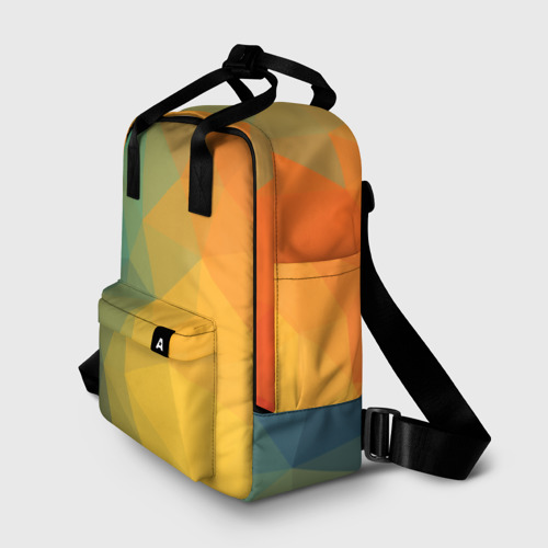 Женский рюкзак 3D с принтом LowPoly Gradient, фото на моделе #1