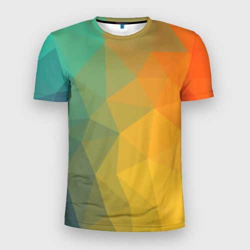 Мужская футболка 3D Slim LowPoly Gradient, цвет 3D печать