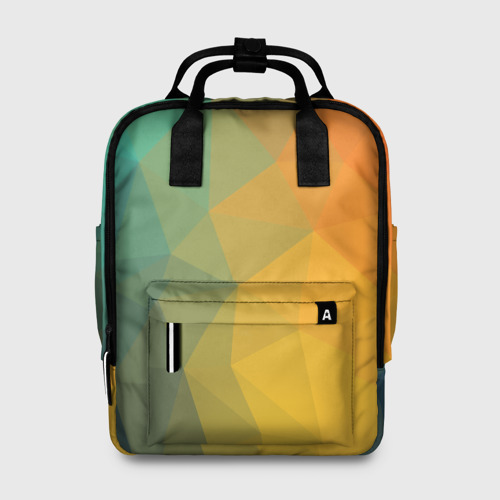Женский рюкзак 3D с принтом LowPoly Gradient, вид спереди #2