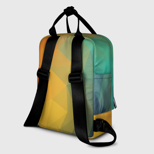 Женский рюкзак 3D с принтом LowPoly Gradient, вид сзади #1