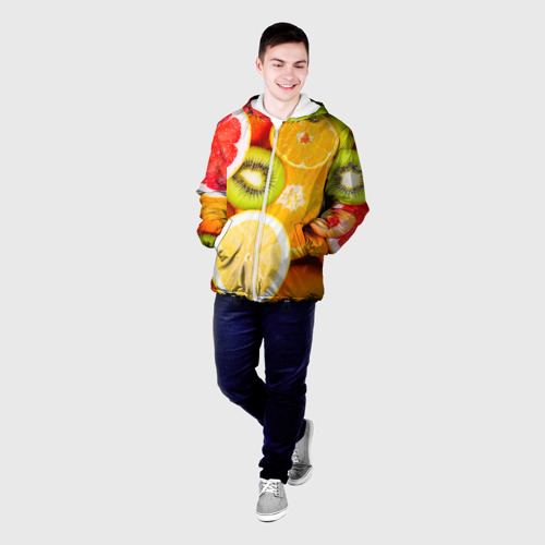 Мужская куртка 3D Фрукты, цвет 3D печать - фото 3