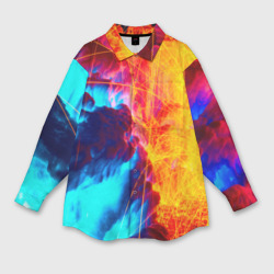 Женская рубашка oversize 3D Вулканический