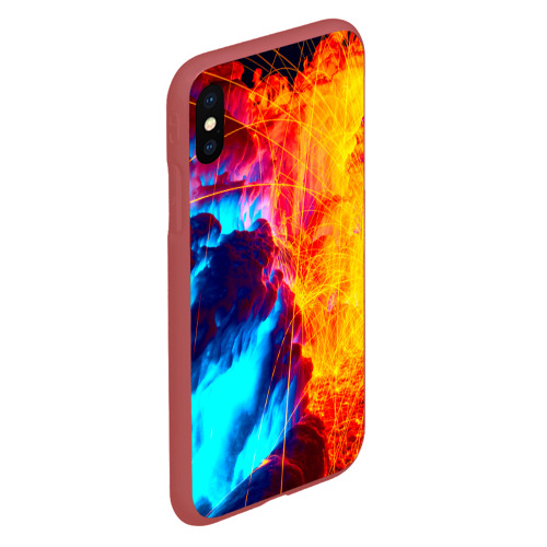 Чехол для iPhone XS Max матовый Вулканический, цвет красный - фото 3