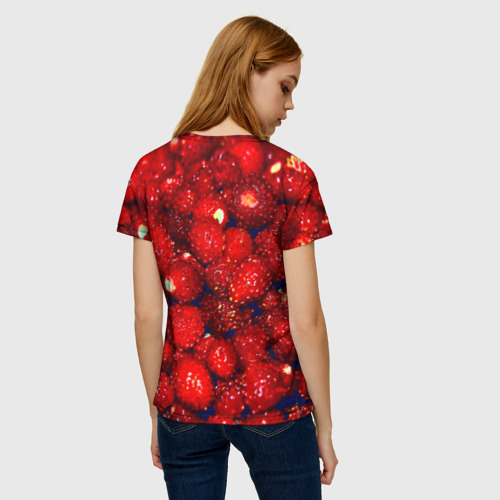 Женская футболка 3D Земляника, цвет 3D печать - фото 4