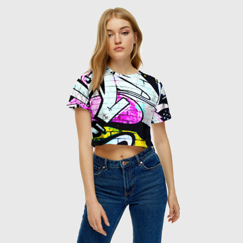 Женская футболка Crop-top 3D Абстрактный, цвет 3D печать - фото 3