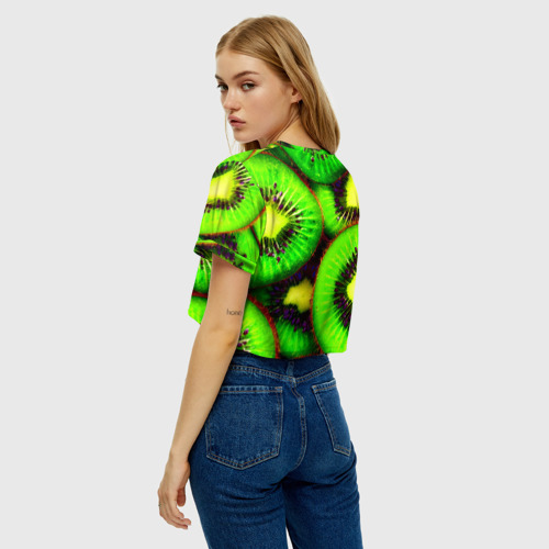 Женская футболка Crop-top 3D Киви, цвет 3D печать - фото 5