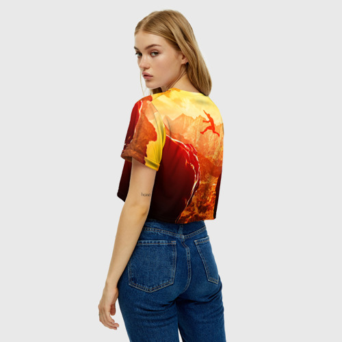 Женская футболка Crop-top 3D Прыжок, цвет 3D печать - фото 5