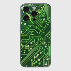 Чехол для iPhone 15 Pro Max силиконовый с защитой камеры Микросхема