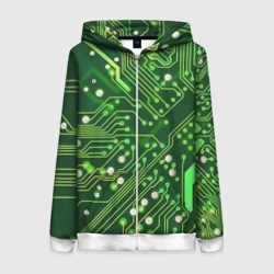 Женская толстовка 3D на молнии Микросхема