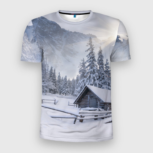 Мужская футболка 3D Slim Зима, цвет 3D печать