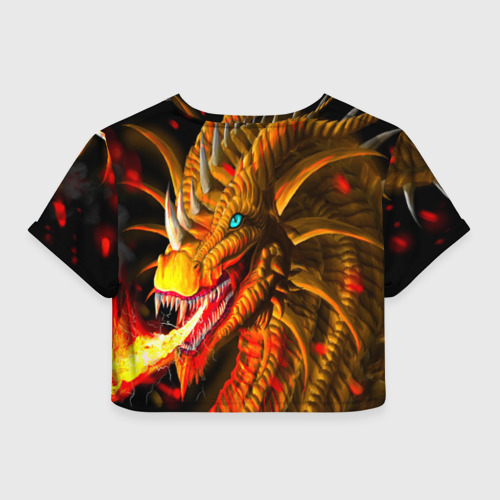 Женская футболка Crop-top 3D Дракон, цвет 3D печать - фото 2