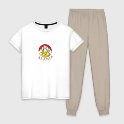 Женская пижама с белой футболкой хлопок Аллон