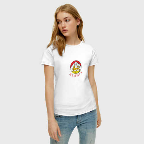 Женская футболка хлопок Аллон, цвет белый - фото 3