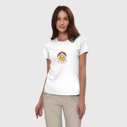 Женская пижама с белой футболкой хлопок Аллон - фото 2