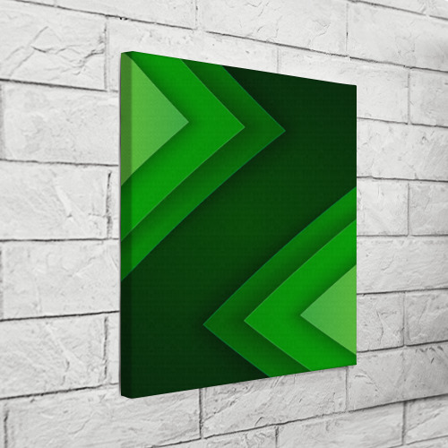 Холст квадратный Зелёные стрелы, цвет 3D печать - фото 3