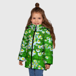 Зимняя куртка для девочек 3D Ромашки - фото 2