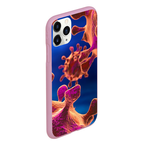 Чехол для iPhone 11 Pro Max матовый Бактерия, цвет розовый - фото 3