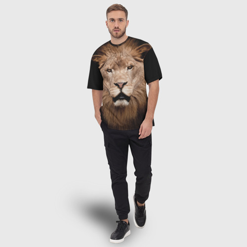 Мужская футболка oversize 3D Царь зверей, цвет 3D печать - фото 5