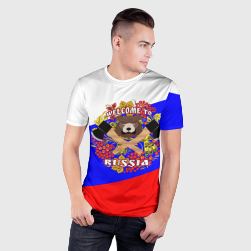 Мужская футболка 3D Slim Добро пожаловать в Россию - фото 3