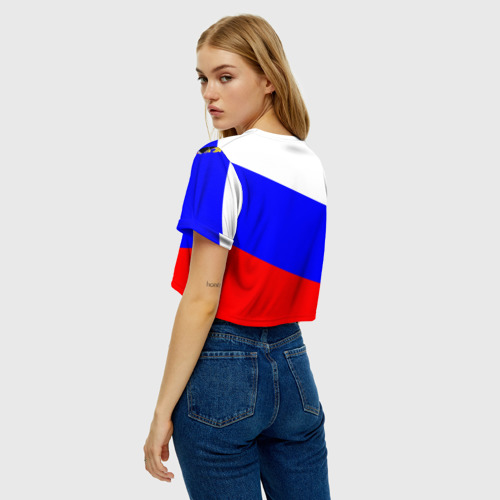 Женская футболка Crop-top 3D Добро пожаловать в Россию - фото 5