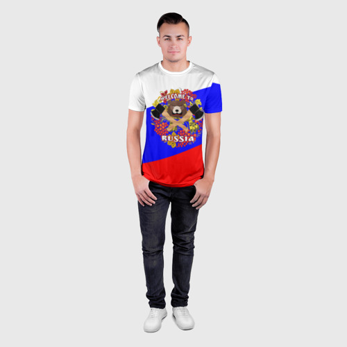 Мужская футболка 3D Slim Добро пожаловать в Россию - фото 4