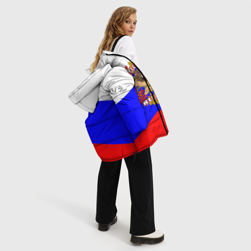 Женская зимняя куртка Oversize Добро пожаловать в Россию, цвет светло-серый - фото 5